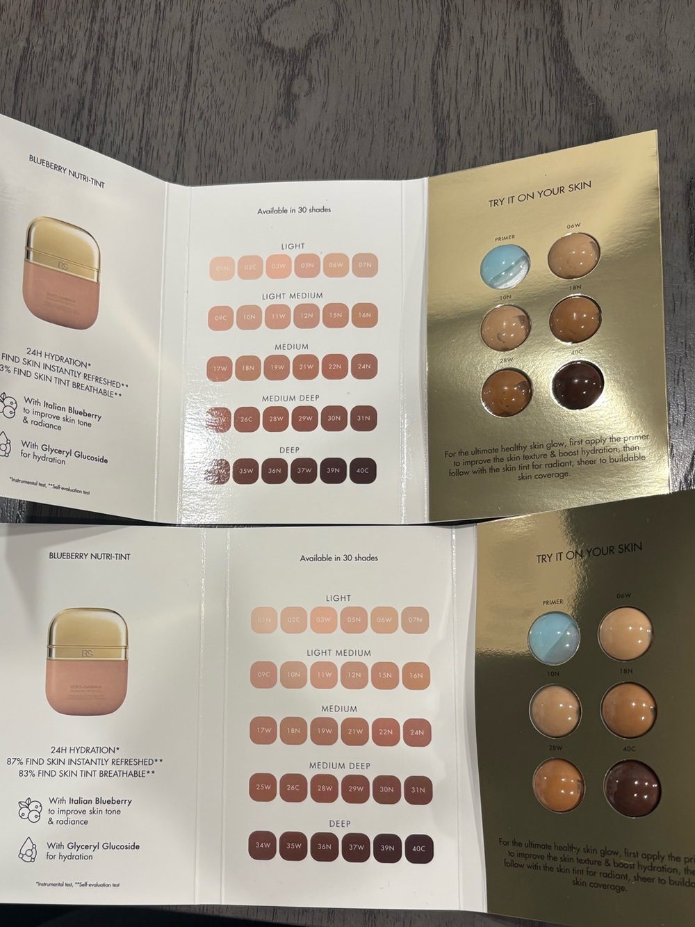 *New Bundle of Dolce & Gabbana get your healthy glow skin tint sample packets